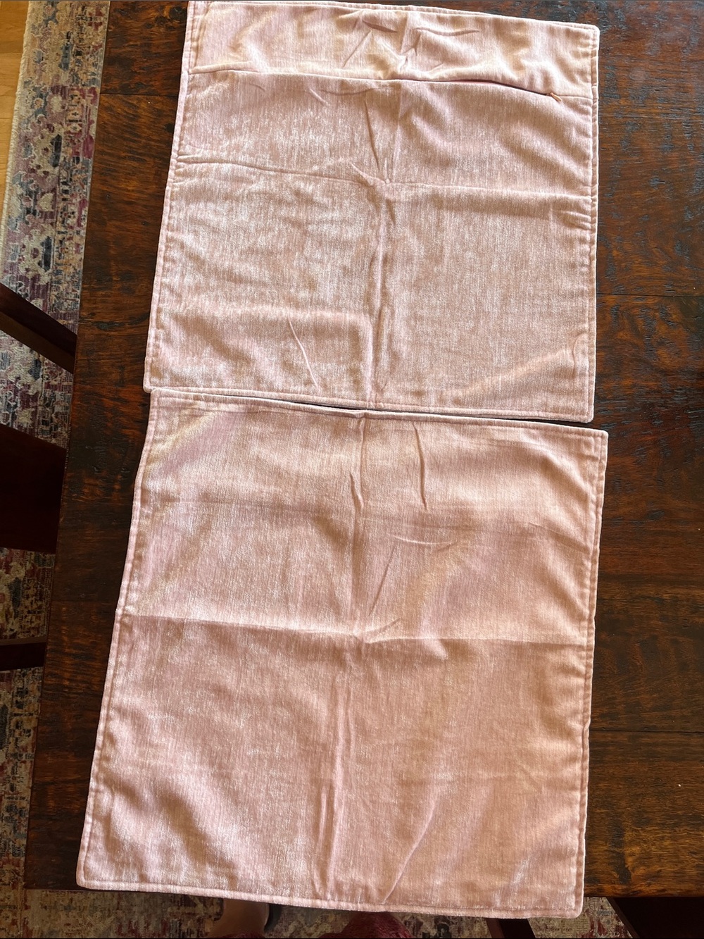 Set of Two Blush Pink Velvet Throw pillows